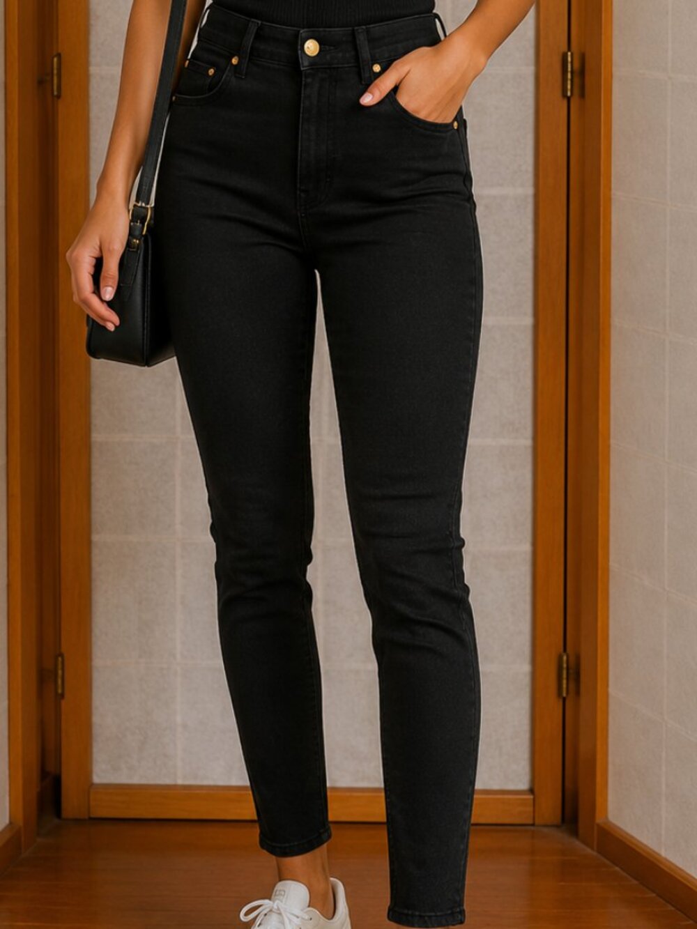 NWT Tahari Kelly Classic Skinny Jeans Black 4/27